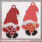 Christmas Gnome FSL Ornament Machine Embroidery Design – Holiday Gnome with Tree Ornament, 1 Size (2097)