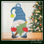 Gnome FSL Machine Embroidery Design – Christmas Gnome Ornament with Tree Pattern, 1 Size (2099)