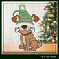 Dog Gnome FSL Machine Embroidery Design – Dog with Bone Gnome Ornament, 1 Size (2102)