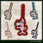 Mr. Peabody ITH Key Fob Machine Embroidery Design | Bullwinkle and Friends In-The-Hoop Key Tag (2106)