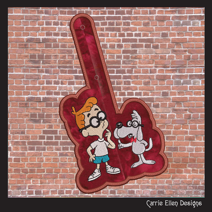 Mr. Peabody and Sherman ITH Key Fob Machine Embroidery Design | Bullwinkle and Friends In-The-Hoop Key Tag (2107)