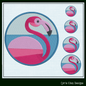 Flamingo Machine Embroidery Design – Artistic Pink Bird Patterns, 4 Sizes (2119)