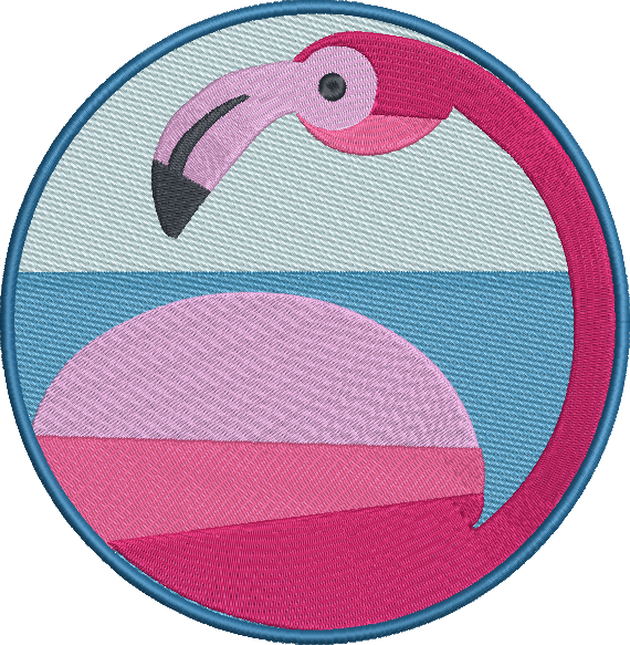 Flamingo Machine Embroidery Design – Artistic Pink Bird Patterns, 4 Sizes (2120)