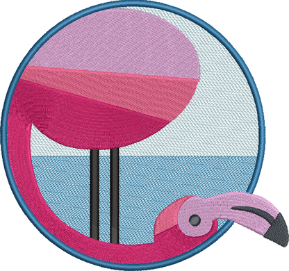 Flamingo Machine Embroidery Design – Artistic Pink Bird Patterns, 4 Sizes (2122)