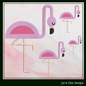 Flamingo Machine Embroidery Design – Quirky Pink Bird, Whimsical Flamingos, 4 Sizes (2124)