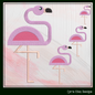 Flamingo Machine Embroidery Design – Quirky Pink Bird, Whimsical Flamingos, 4 Sizes (2127)