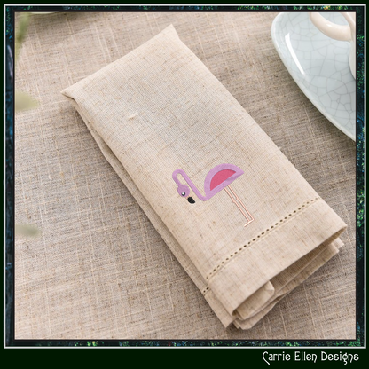 Flamingo Machine Embroidery Design – Quirky Pink Bird, Whimsical Flamingos, 4 Sizes (2128)