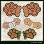 Dog Paw Shoe Wings In The Hoop Machine Embroidery Design, Puppy Paws, Dog Lovers, Shoe Accessories (2135)