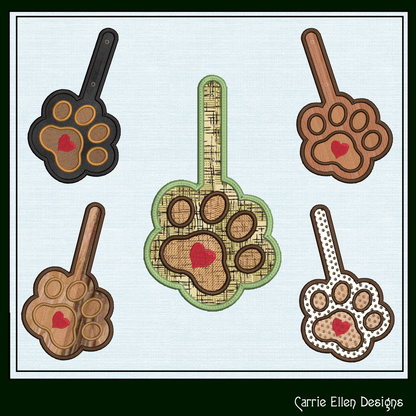 Dog Paw ITH Key Fob Machine Embroidery Design | Dog Lover In The Hoop Key Tag Project (2139)