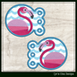 Flamingo ITH Shoe Wing Embroidery Design – Whimsical Pink Bird Charms for Shoes – 4x4 Hoop (2140)