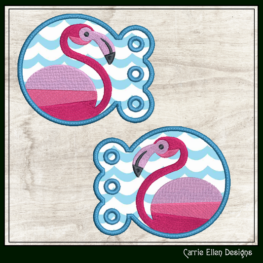 Flamingo Shoe Wings ITH Embroidery Design Bundle – Mix & Match In The Hoop Shoe Wing Charms – 4 Designs for 4x4 Hoop (2144)
