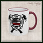 TV FC Thin Red Line Flag Firefighter Maltese Cross Ceramic Mug | Accent Rim & Handle 11,15 oz (3007)