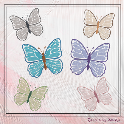 Butterfly Machine Embroidery Design, Light Density Fill Monarch Butterflies, Garden Insect Embroidery Designs, 6 Sizes (2167)