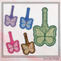 Butterfly ITH Key Fob Machine Embroidery Design | Colorful Garden In-The-Hoop Butterfly Key Tag (2168)