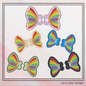 Butterfly Shoe Wing Machine Embroidery Design – Rainbow Bow Tie In The Hoop Shoelace Charms for Shoes and Boots – 4x4 & 5x7 Hoop (2175)