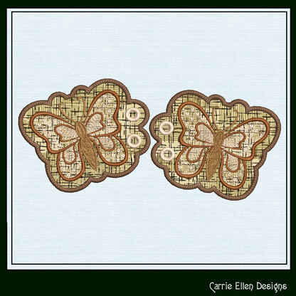 Butterfly Shoe Wing Machine Embroidery Design – Motif Fill ITH Shoelace Charms for Shoes and Boots – 4x4 & 5x7 Hoop (2177)