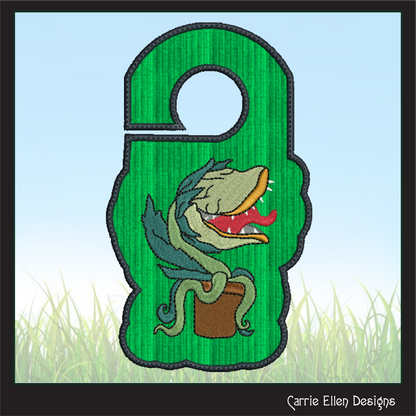 Audrey 2 ITH Doorknob Hanger Machine Embroidery Design, Classic Horror Character Little Shop Of Horrors Monster Plant (2180)