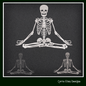 Skeleton Machine Embroidery Design, Meditating Skeleton Design, Sitting Lotus Pose, 6 Sizes (2182)