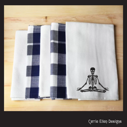 Skeleton Machine Embroidery Design, Meditating Skeleton Design, Sitting Lotus Pose, 6 Sizes (2182)