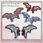 Bat Wing ITH Machine Embroidery Shoe Wings – Colorful Halloween Bat Wings – In The Hoop Shoe Charm Design for 4x4 and 5x7 Hoops (2207)