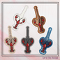 Lobster ITH Key Fob Machine Embroidery Design | Crustacean Lover In-The-Hoop Keychain Project (2213)