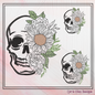 Sugar Skull with Flowers Machine Embroidery Design – Day of the Dead Skull Pattern, 6 Sizes (2225)