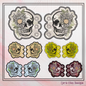 Skull ITH Shoe Wing Machine Embroidery Design – Floral Skeleton In The Hoop Shoe Wings – 4x4 & 5x7 Hoops (2226)