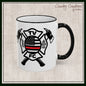 TV FC Thin Red Line Flag Firefighter Maltese Cross Ceramic Mug | Accent Rim & Handle 11,15 oz (3007)