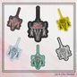 Deer Skull ITH Key Fob Machine Embroidery Design | Floral Skull In-The-Hoop Bag Tag Pattern (2231)