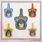 Furby ITH Key Fob Machine Embroidery Design | Nostalgic Robotic Toy In-The-Hoop Bag Tag Fan Art (2275)