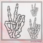 Skeleton Hand Peace Sign Machine Embroidery Design, BOHO Halloween Boney Hand, 6 Sizes (2299)