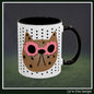 Spotted Cat Mug with Pink Sunglasses Accent Coffee Cup | 11oz 15oz (3812)