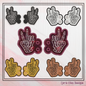 Skeleton Hand ITH Embroidery Design – Boho Bone Peace Sign Shoe Wings (4x4 & 5x7 Hoops)(2300)