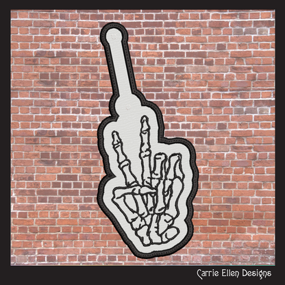Skeleton Hand ITH Key Fob Machine Embroidery Design | Peace Sign In-The-Hoop Keychain Project (2301)
