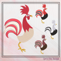 Strutting Rooster Machine Embroidery Design | Farm Animal Stitch File | Country Birds Pattern, 6 Sizes (2318)