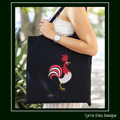 Strutting Rooster Machine Embroidery Design | Farm Animal Stitch File | Country Birds Pattern, 6 Sizes (2318)
