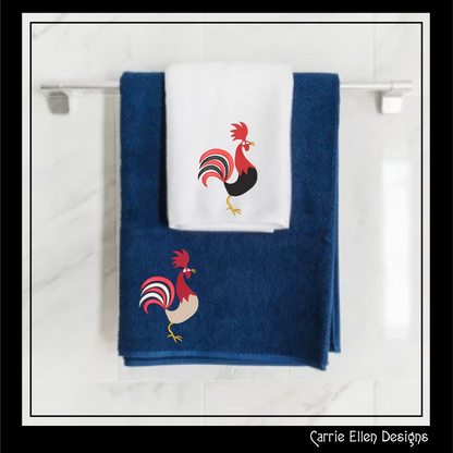 Strutting Rooster Machine Embroidery Design | Farm Animal Stitch File | Country Birds Pattern, 6 Sizes (2318)