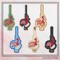 Strutting Rooster ITH Key Fob Machine Embroidery Design | Colorful Farm Bird In-The-Hoop Key Tag (2320)