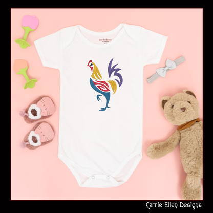 Abstract Chicken Machine Embroidery Design, Bird Embroidery Pattern, Farm Animal Design, 6 Sizes (2321)