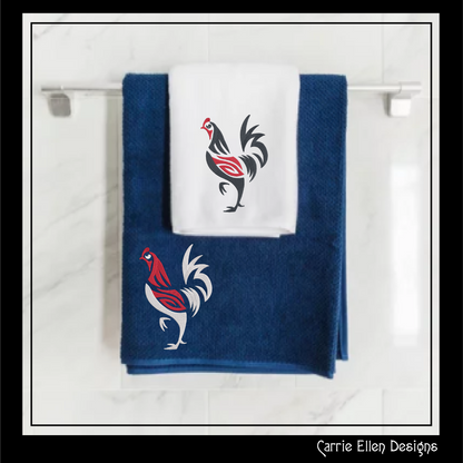 Abstract Chicken Machine Embroidery Design, Bird Embroidery Pattern, Farm Animal Design, 6 Sizes (2321)