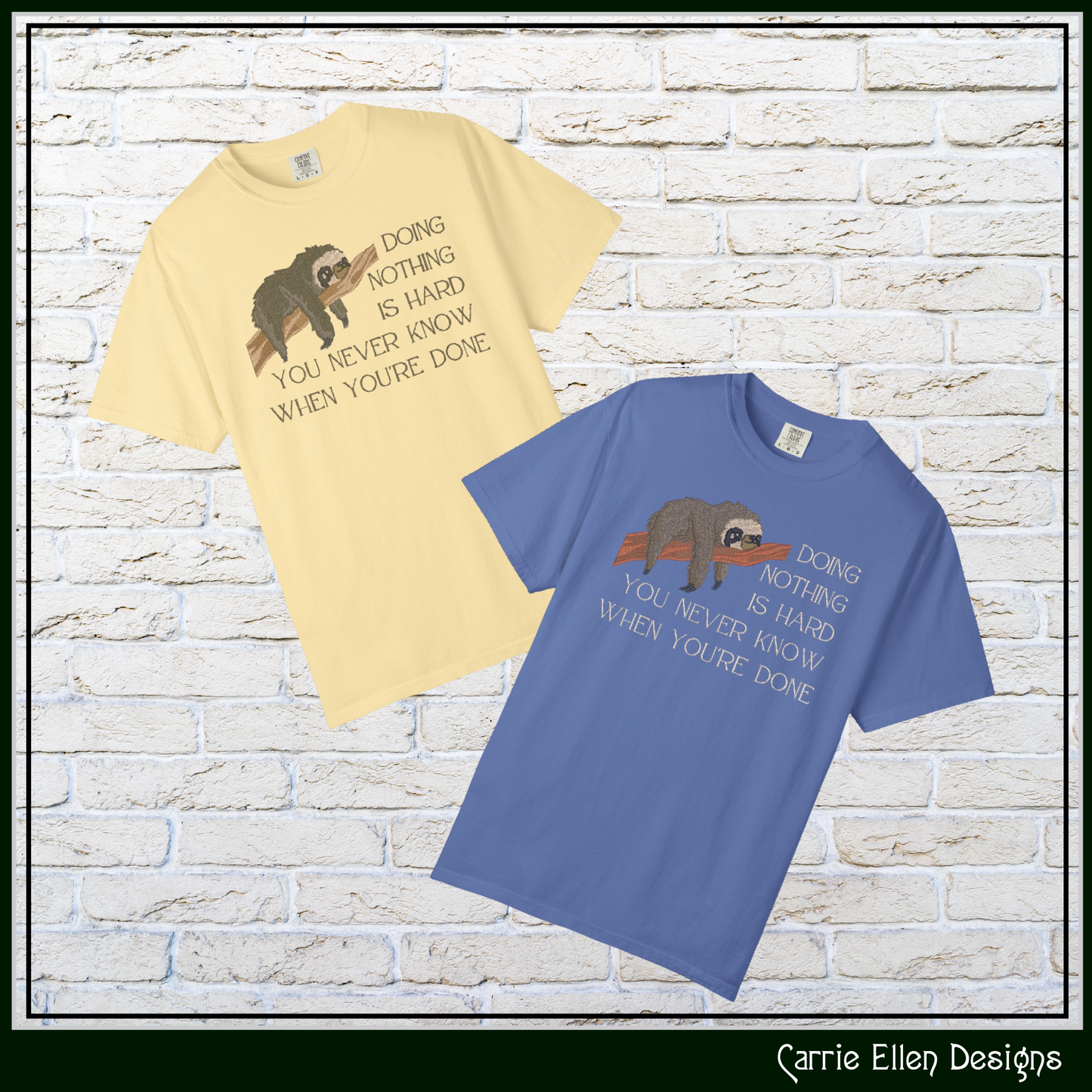 Do Nothing Sloth Machine Embroidery Design Saying – Funny Lazy Sloth Quote Pattern, 6 Sizes (2339)