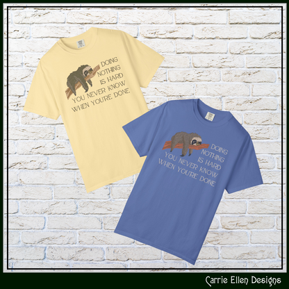 Do Nothing Sloth Machine Embroidery Design Saying – Funny Lazy Sloth Quote Pattern, 6 Sizes (2339)