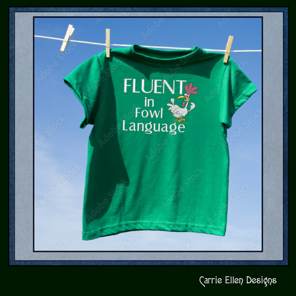 Fluent In Fowl Language Machine Embroidery Design | Funny Bird Saying | Sarcastic Farm Animal Humor, 6 Sizes (2364)