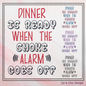Dinner Is Ready When the Smoke Alarm Goes Off– Funny Kitchen Machine Embroidery Design Saying | 6 Sizes (2371)