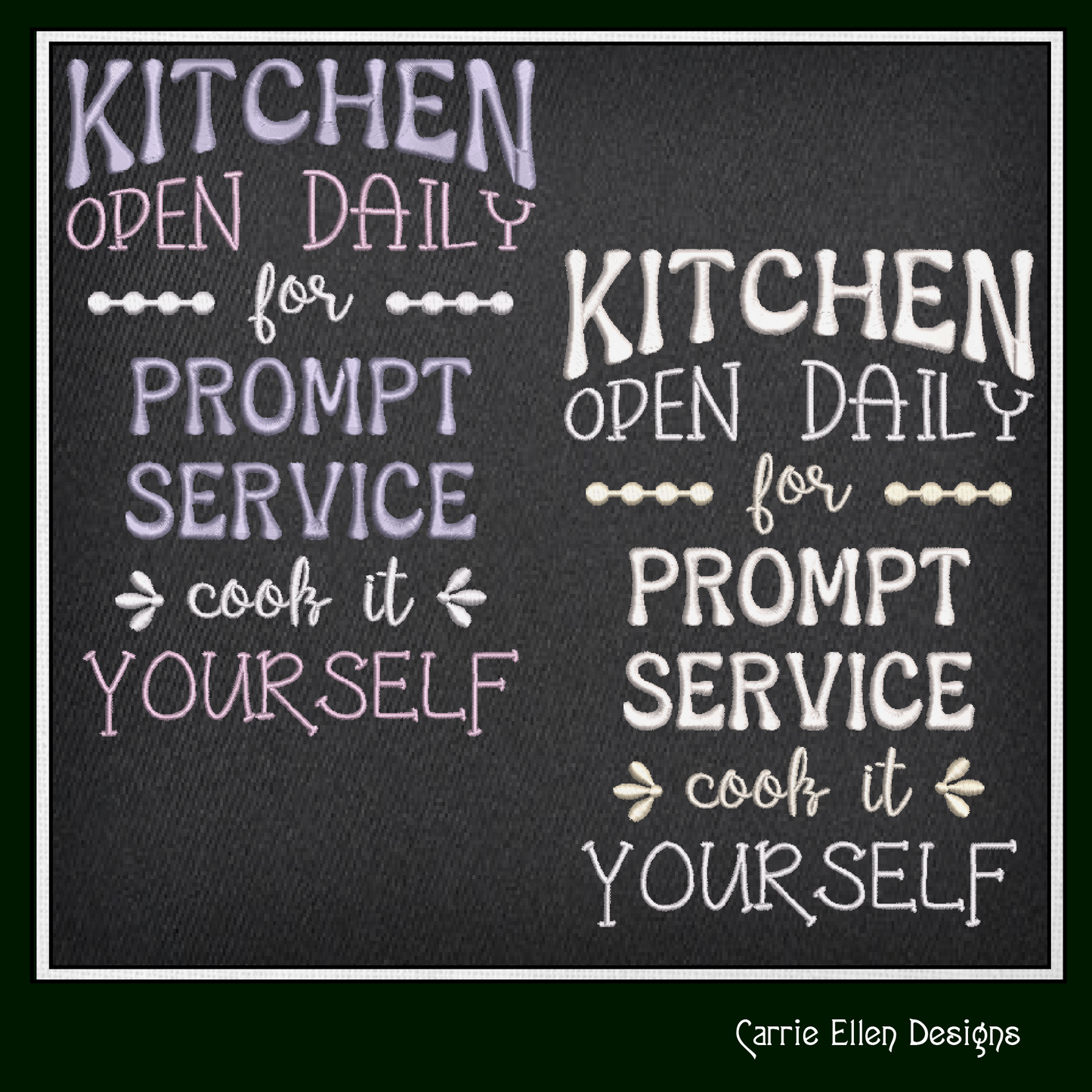 Kitchen Open Daily Machine Embroidery Design, Funny Sarcastic Sayings Design, Home and Garden, 6 Sizes (2373)