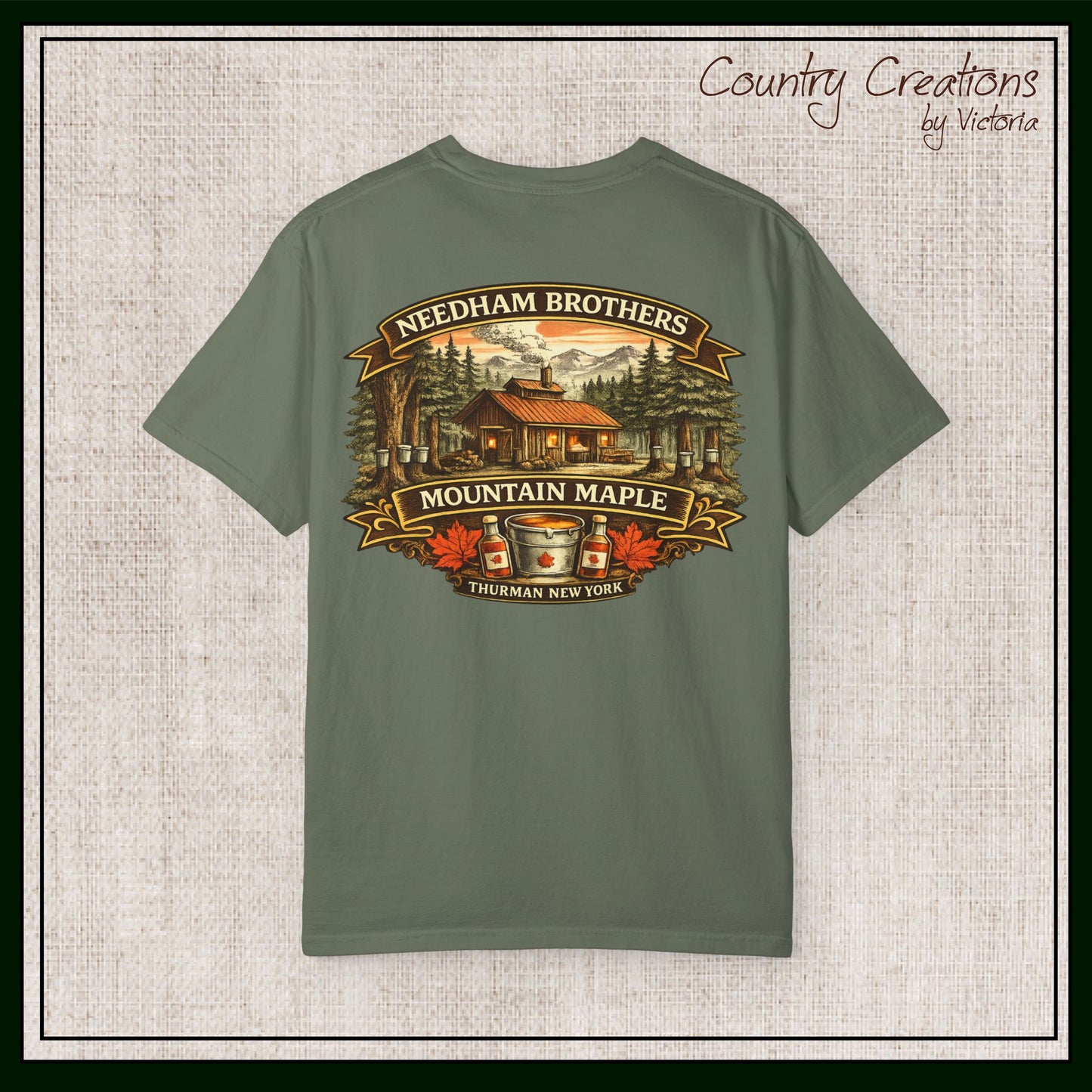 Needham Brothers Mountain Maple Short Sleeve T-Shirt, Comfort Colors Pigment Dyed Tee(3891)