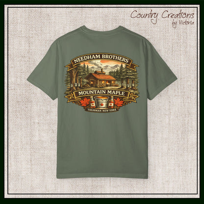 Needham Brothers Mountain Maple Short Sleeve T-Shirt, Comfort Colors Pigment Dyed Tee(3891)