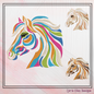 Abstract Horse Machine Embroidery Design – Stallion Profile Equestrian Pattern | 6 Sizes (2376)