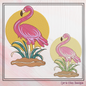 Sunset Flamingo Machine Embroidery Design. Wading Flamingo in the Grass, Pink Bird Design, 6 Sizes (2380)