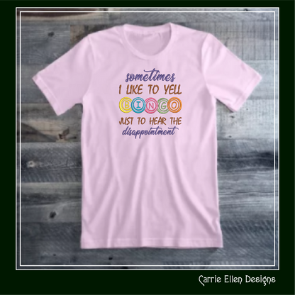 Bingo Machine Embroidery Design, Sometimes I Like To Yell Bingo Funny Snarky Saying Design, 6 Sizes (2382)